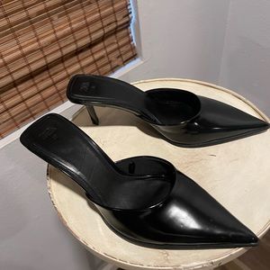 Zara Heeled Mules Black Size 38.